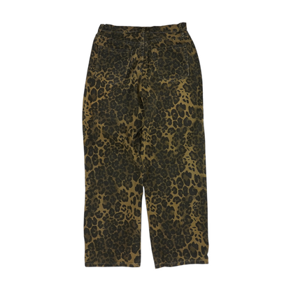 Brown Animal Print Relaxed Jeans