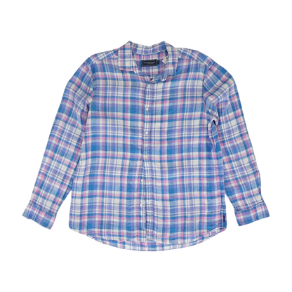 Blue Plaid Long Sleeve Button Down