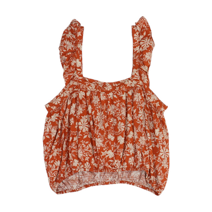 Orange Floral Blouse