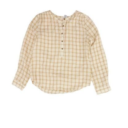 Beige Plaid Blouse