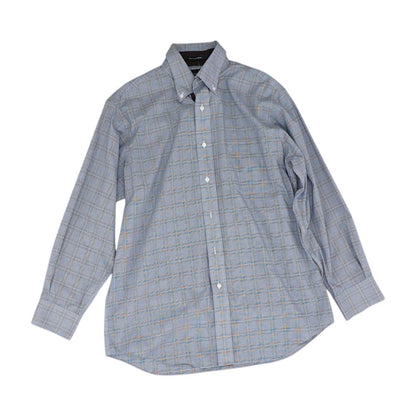 Navy Plaid Long Sleeve Button Down