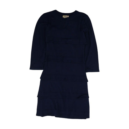 Navy Solid Midi Dress