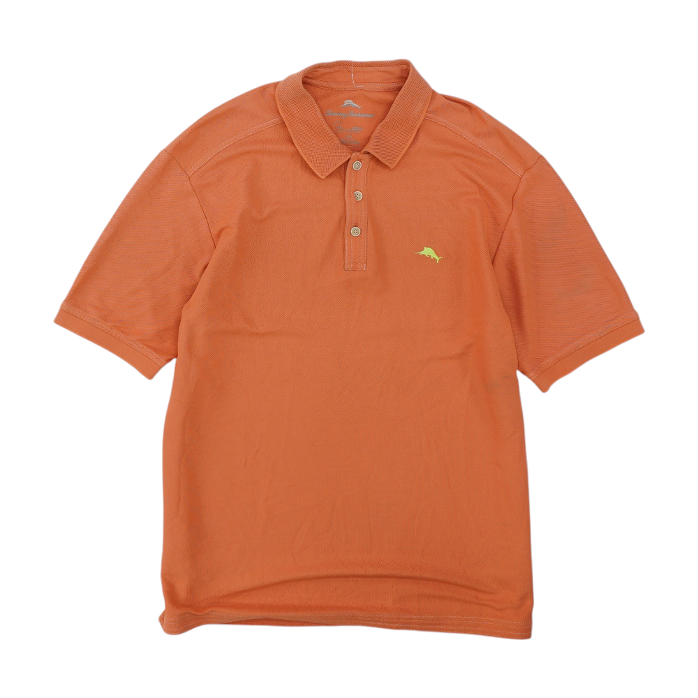 Tommy Bahama Orange Solid Short Sleeve Polo – Image 1