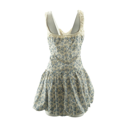Blue Floral Mini Dress