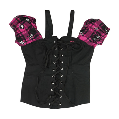 Black Color Block Blouse