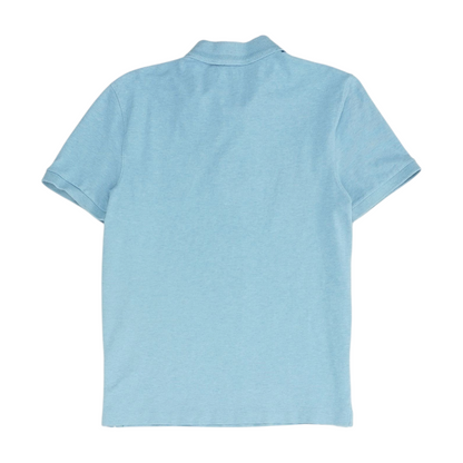 Blue Solid Short Sleeve Polo