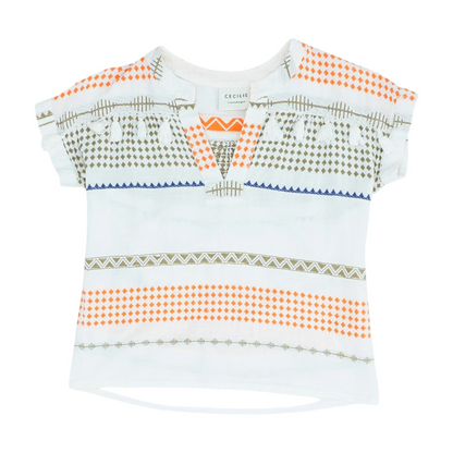 Turquoise Geometric Blouse