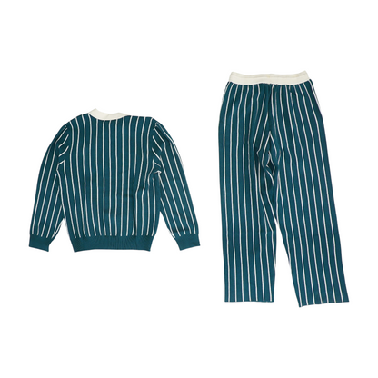 Green Striped Pant Set