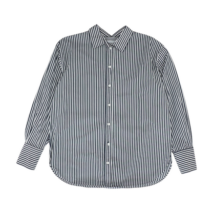 Navy Striped Button Down