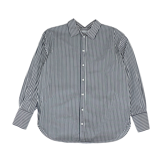 Navy Striped Button Down