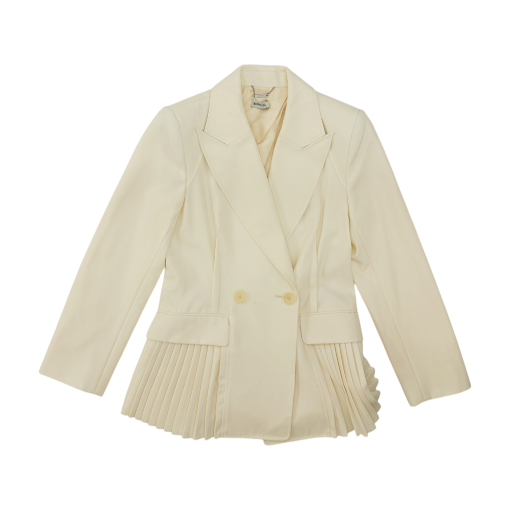Cream Solid Blazer