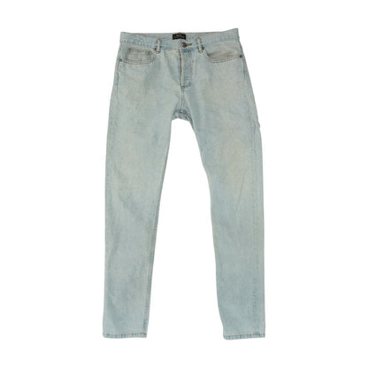 Blue High Rise Straight Leg Jeans