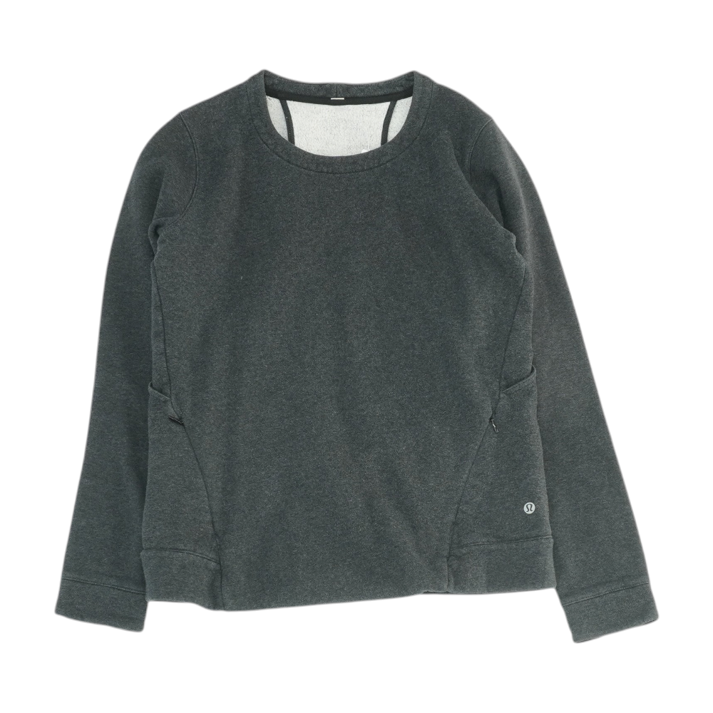 Gray Solid Sweatshirt Pullover
