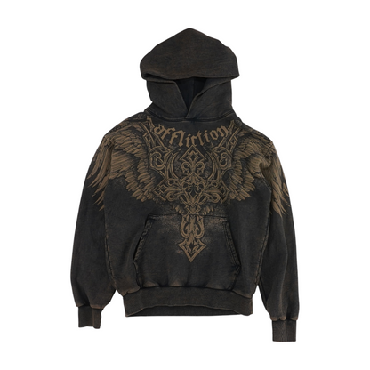 Brown Graphic Hoodie Pullover