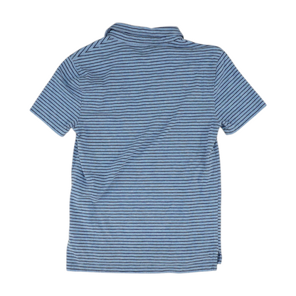 Blue Striped Short Sleeve Polo
