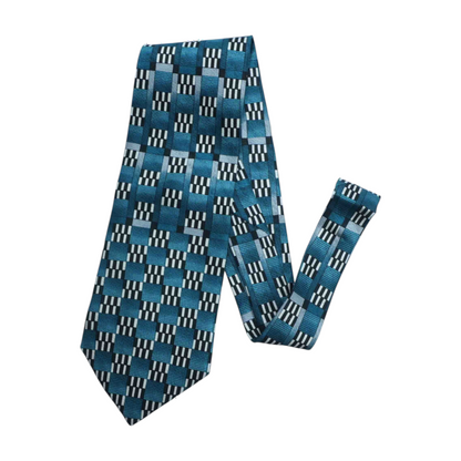 Vintage Teal Check Neck Tie