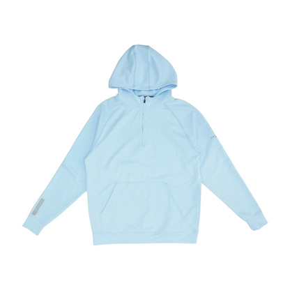 Blue Solid Hoodie Pullover