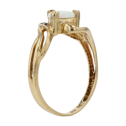 10K Yellow Gold Synthetic Opal Fashion Ring