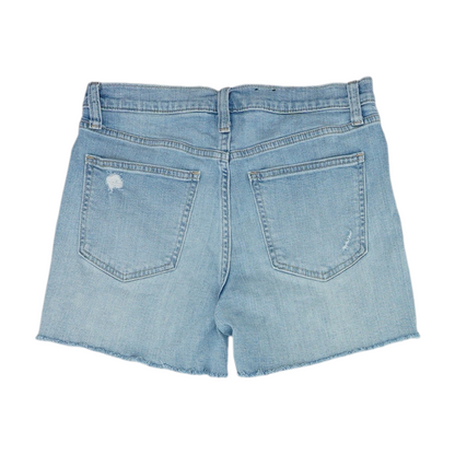 Blue Solid Denim Shorts