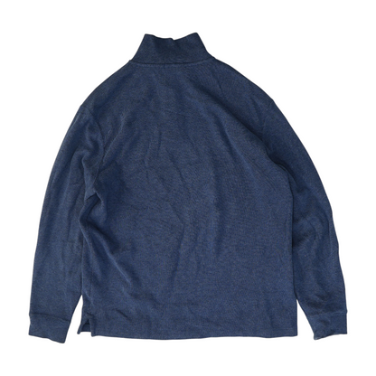 Blue Solid 1/4 Zip Pullover