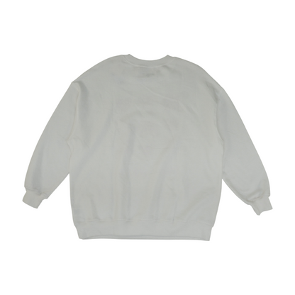 White Solid Sweatshirt Pullover