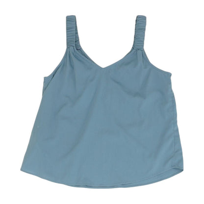 Blue Solid Sleeveless Blouse