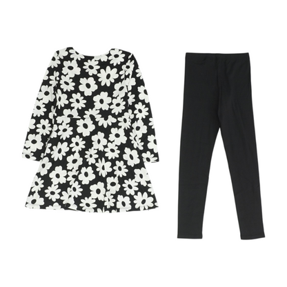 Black Floral Long Sleeve Set