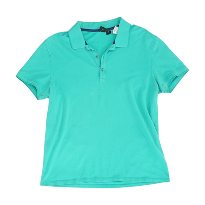 Turquoise Solid Short Sleeve Polo