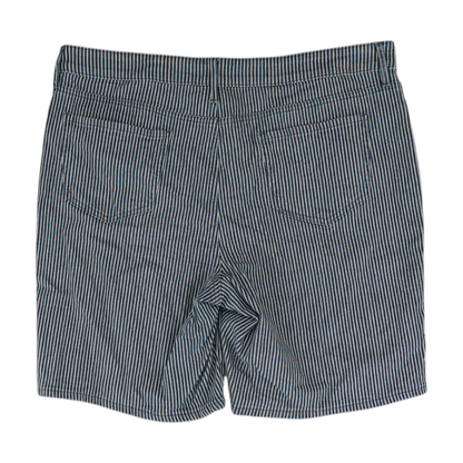 Navy Striped Denim Shorts