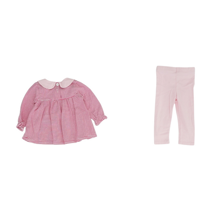 Pink Striped Long Sleeve Set
