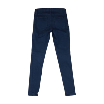Blue Solid Skinny Leg Jeans