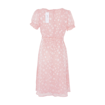 Pink Petite Polka Dot Midi Dress