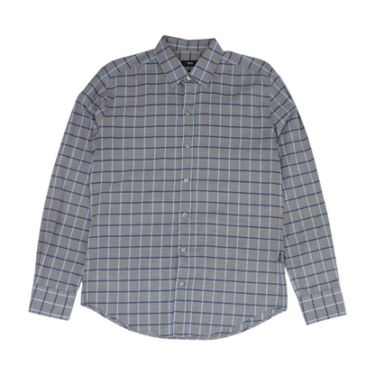 Gray Plaid Long Sleeve Button Down