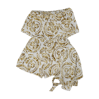 Beige Print Romper