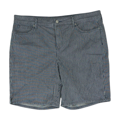 Navy Striped Denim Shorts