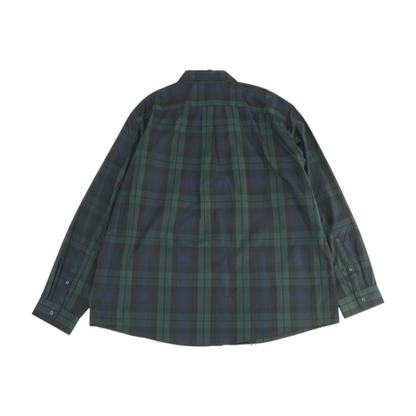 Navy Plaid Long Sleeve Button Down