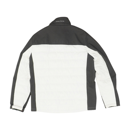 White Color Block Jacket