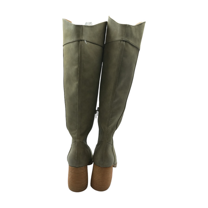 Gray Knee-High Boots