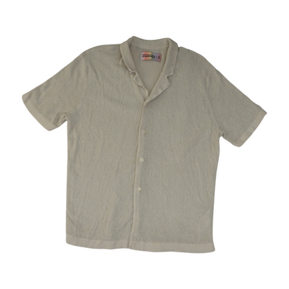 Tan Solid Short Sleeve Button Down