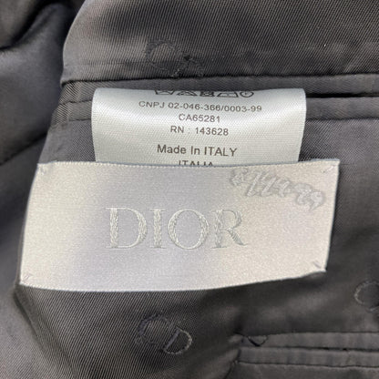 Navy CD Diamond-Print Virgin-Wool Suit
