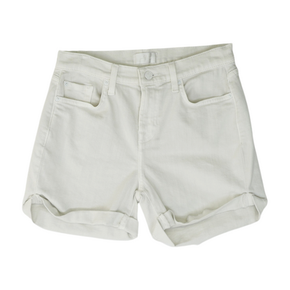 White Solid Denim Shorts