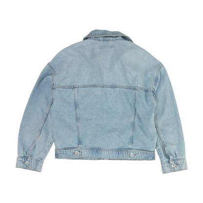 Blue Solid Denim Jacket