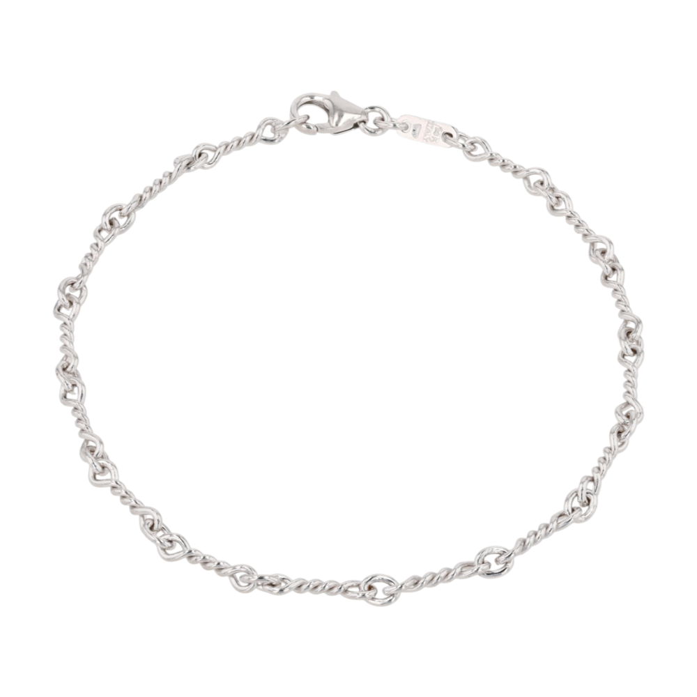 14K White Gold Chain Bracelet
