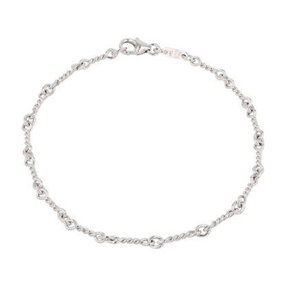 14K White Gold Chain Bracelet
