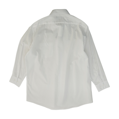 White Solid Long Sleeve Button Down