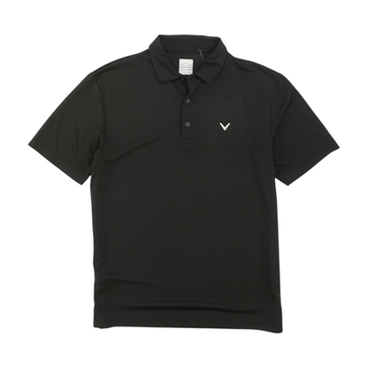 Black Solid Short Sleeve Polo