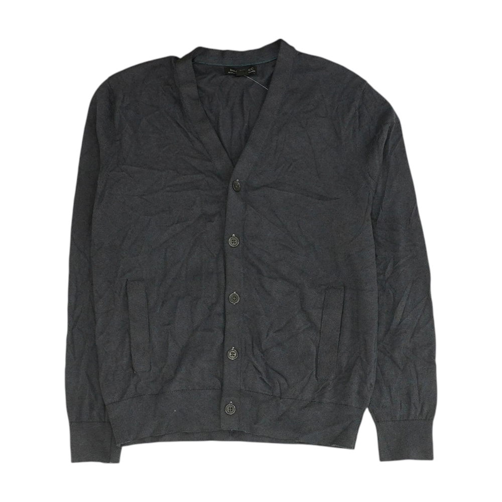 Gray Solid Cardigan Sweater