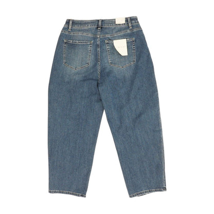 Blue Plus High Rise Wide Leg Jeans
