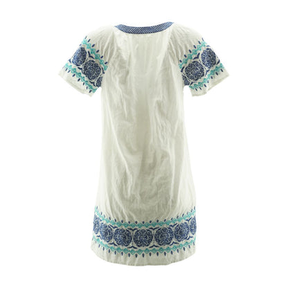 White Embroidery Detail Mini Dress