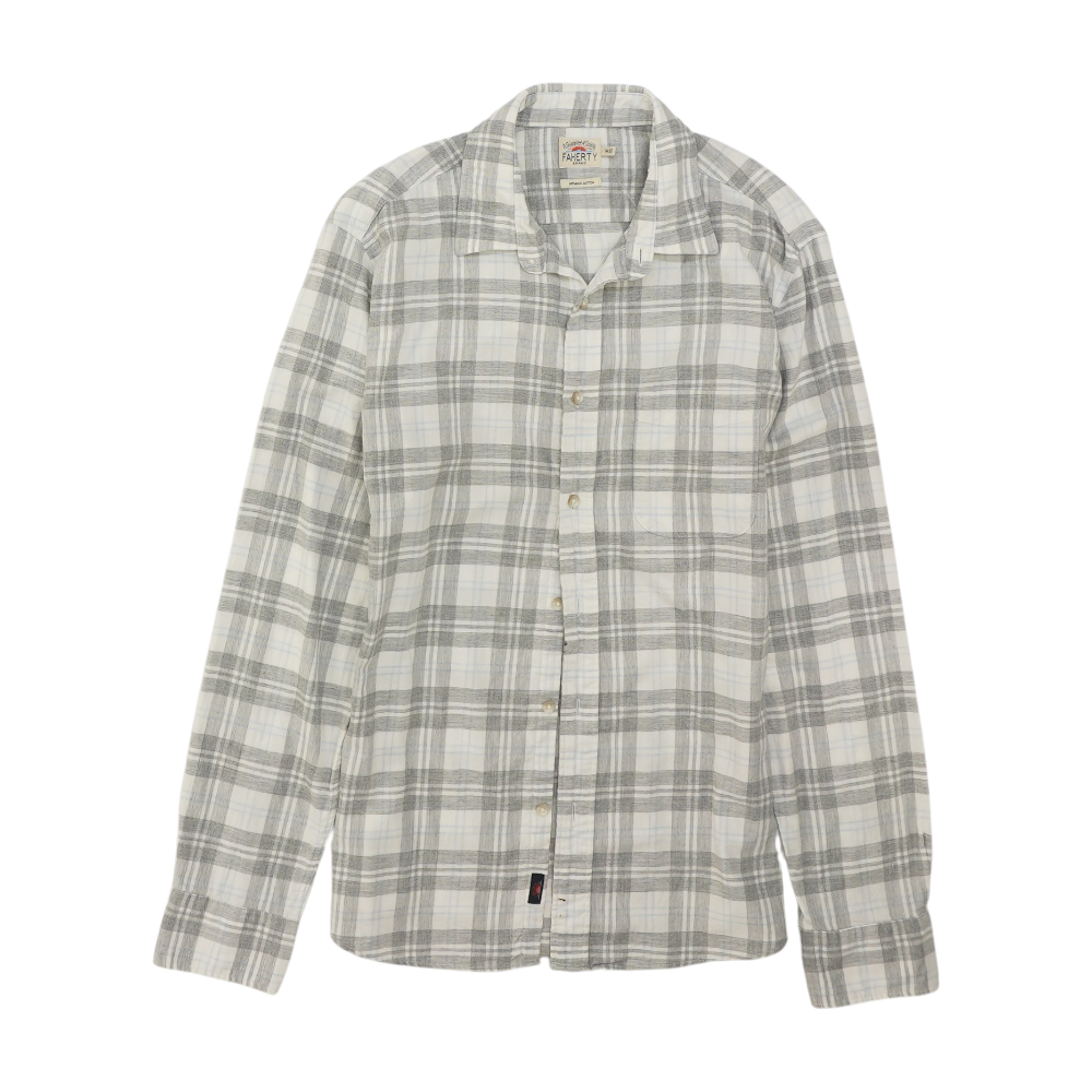 Gray Plaid Flannel Button Down